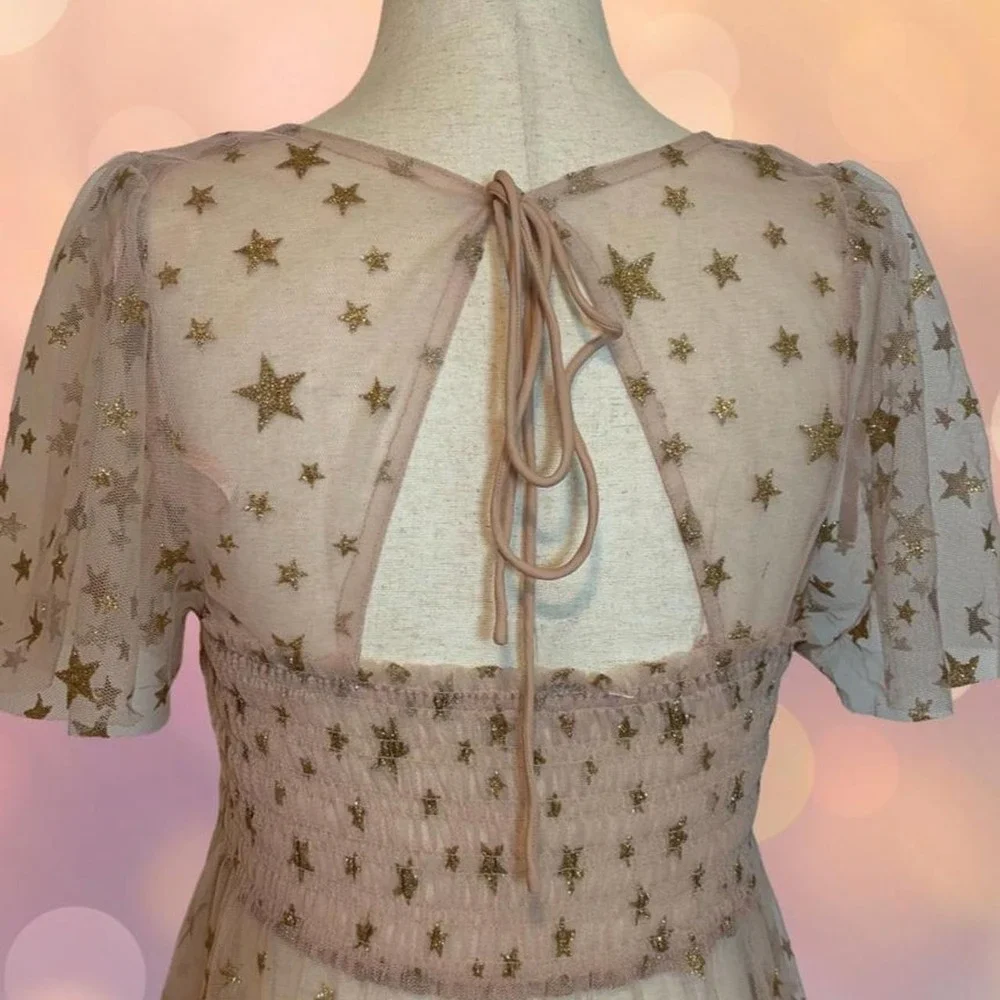 Free People Starbright Sheer Tulle Dress. Size small